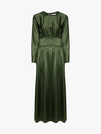 Shop Deitas Hermine Silk Maxi Dress In Green