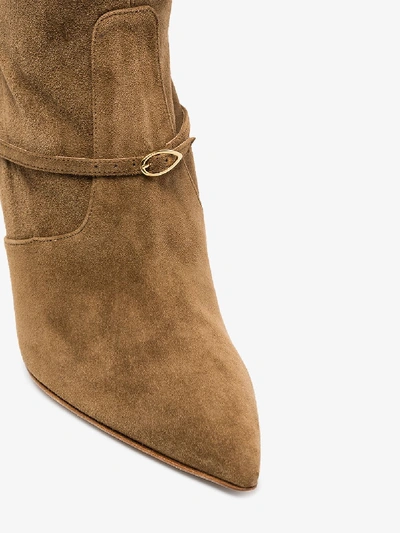 Shop Jennifer Chamandi Brown Alessandro 110 Suede Over-the-knee Boots