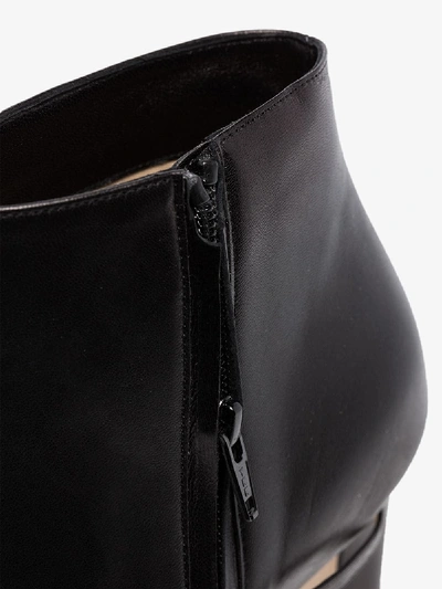 Shop Jennifer Chamandi Black Nico 105 Leather Ankle Boots