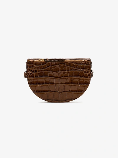Shop Wandler Brown Anna Mock Croc Leather Belt Bag