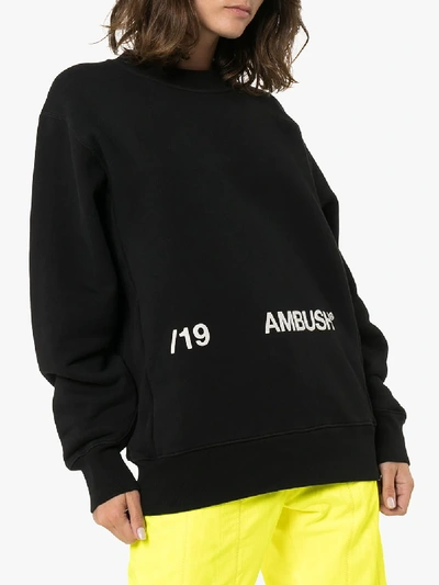 Shop Ambush Logo Print Cotton Sweatshirt In Black