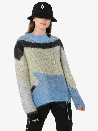 Shop Ambush Geometric Pattern Knitted Sweater In Blue