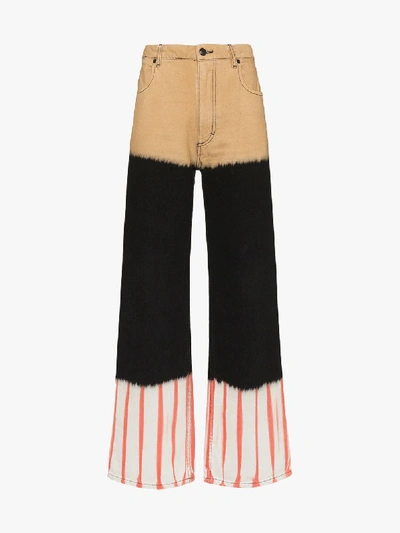 Shop Eckhaus Latta Three Panelled Pattern Jeans In Multicoloured