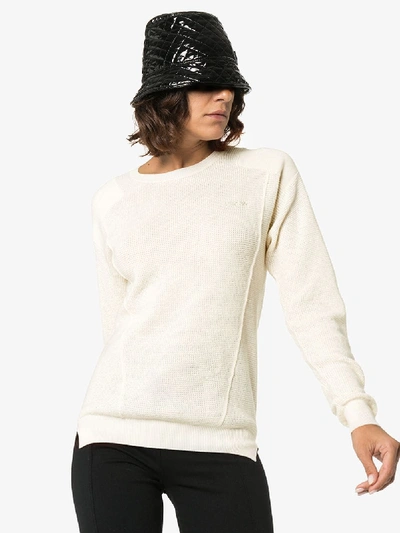 Shop Ambush Waffle Knit Wool Sweater In White