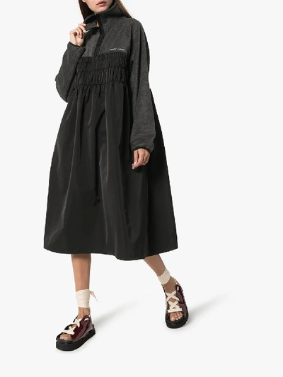 Shop Sandy Liang Mary Mary Fleece Dress In Black