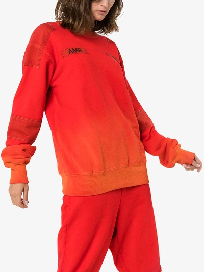 Shop Ambush Bleach Patchwork Sweatshirt In Orange