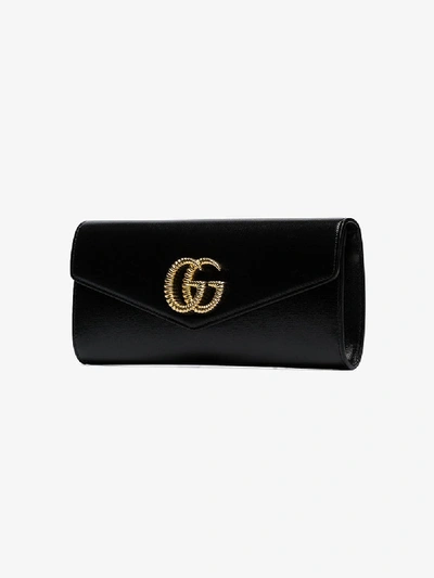 Shop Gucci Black Gg Broadway Leather Clutch Bag