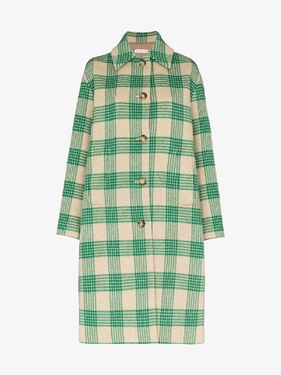 Rejina Pyo Willa Checked Wool-blend Coat In Green | ModeSens
