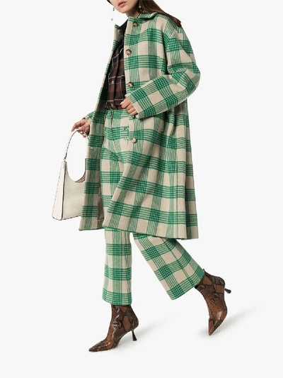 Rejina Pyo Willa Checked Wool-blend Coat In Green | ModeSens