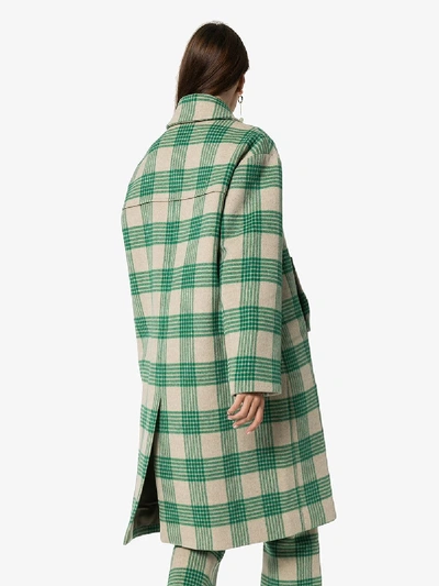 Shop Rejina Pyo Checked Oversized Coat In Green