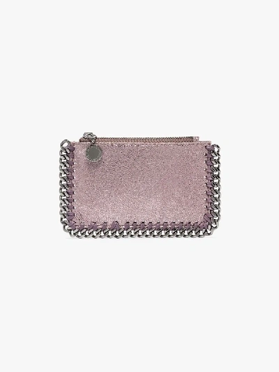 Shop Stella Mccartney Pink Falabella Card Holder In Metallic