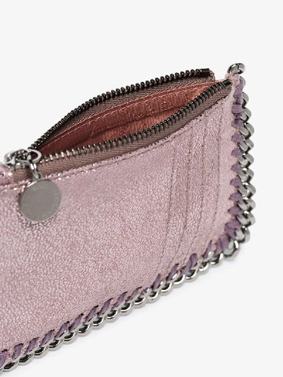 Shop Stella Mccartney Pink Falabella Card Holder In Metallic