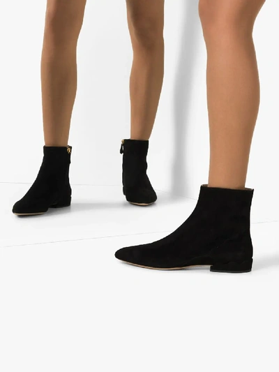 Shop Chloé Black Laurena Suede Ankle Boots