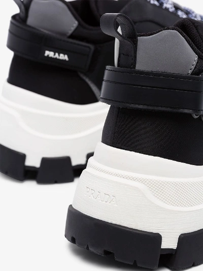 Shop Prada 'pegagus' Chunky Sneakers In Black