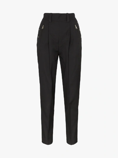 Shop Moncler Black 2  1952 Pleated High-rise Trousers