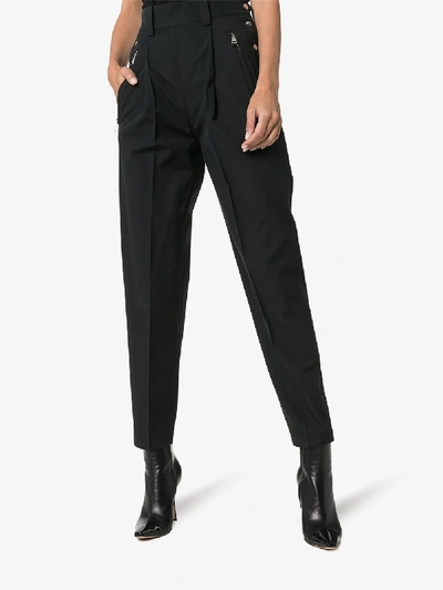Shop Moncler Black 2  1952 Pleated High-rise Trousers