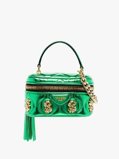 Shop Moschino Green $ Embellished Box Bag