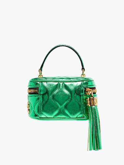 Shop Moschino Green $ Embellished Box Bag