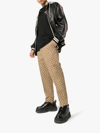 Shop Gucci Gg Supreme Sweatpants In Neutrals