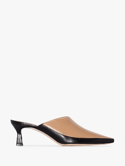 Shop Wandler Brown Bente 55 Leather Mules In Neutrals