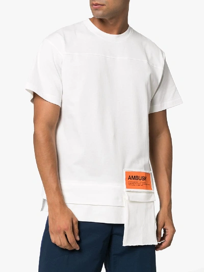 Shop Ambush Pocket Detail Cotton T-shirt In White