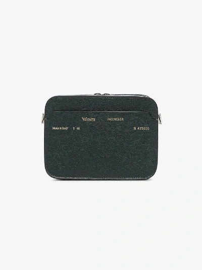 Shop Moncler 2  1952 + Valextra Green Dado Leather Camera Bag