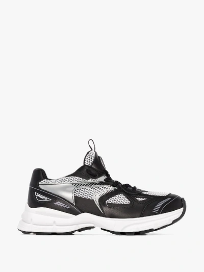 Shop Axel Arigato Black And White Marathon Low Top Sneakers