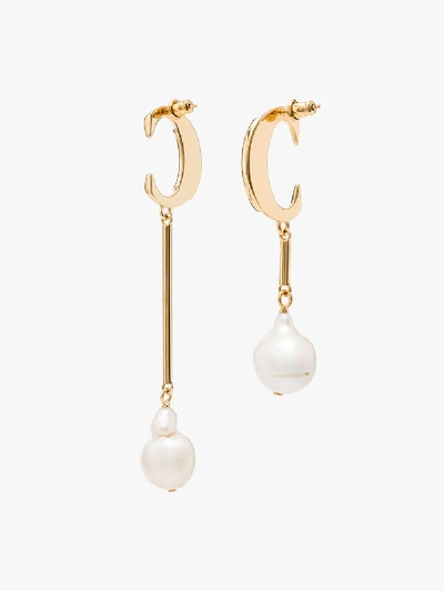 Shop Chloé Gold Tone Darcey Baroque Pearl Drop Earrings