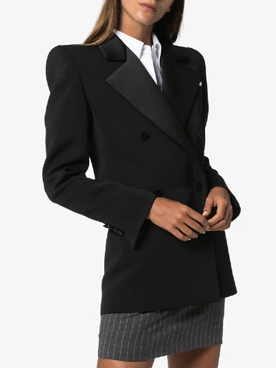 Shop Saint Laurent Tuxedo Wool Blazer In Black