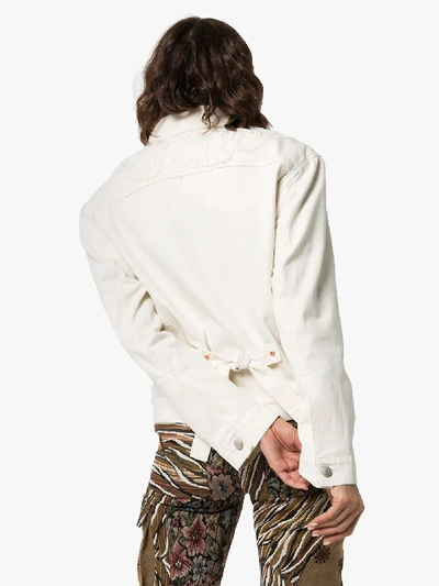 Shop Magda Butrym Mayville Denim Jacket In White