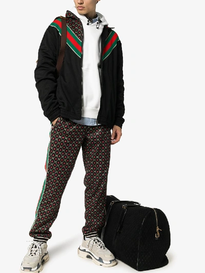 Shop Gucci Oversized Gg Star Print Jacket In Black