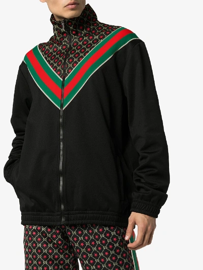 Shop Gucci Oversized Gg Star Print Jacket In Black