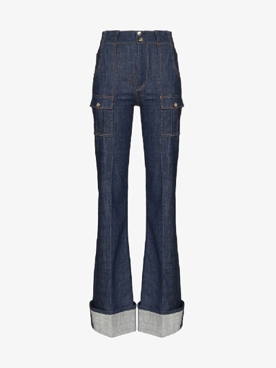 Shop Chloé Flared Skinny Jeans In Blue