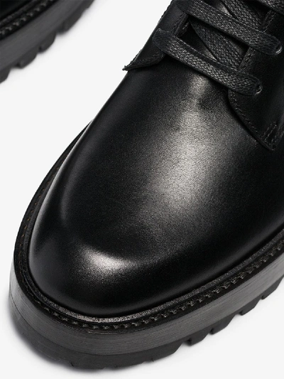 Shop Amiri Black Combat Leather Ankle Boots