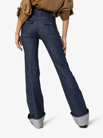 Shop Chloé Flared Skinny Jeans In Blue
