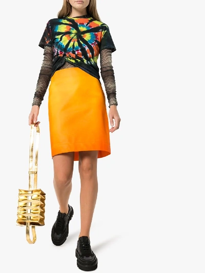 Shop Ashley Williams High Waist Vinyl Mini Skirt In Orange
