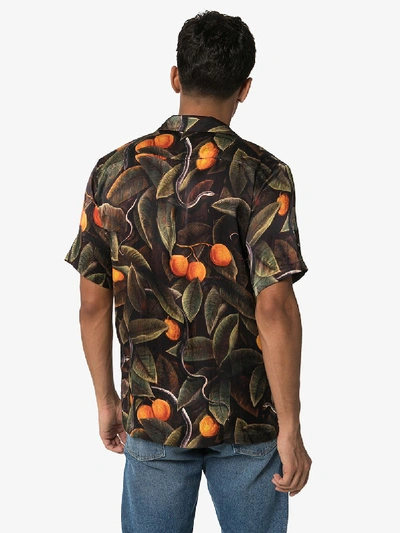 Shop Endless Joy Snaker Short Sleeve Silk Shirt In Multicolour