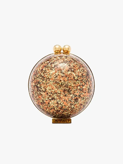 Shop Marzook Pink And Gold Sphere Glitter Ball Clutch Bag In Multicolour