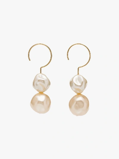 Shop Beaufille Yellow Gold-plated Pearl Drop Earrings