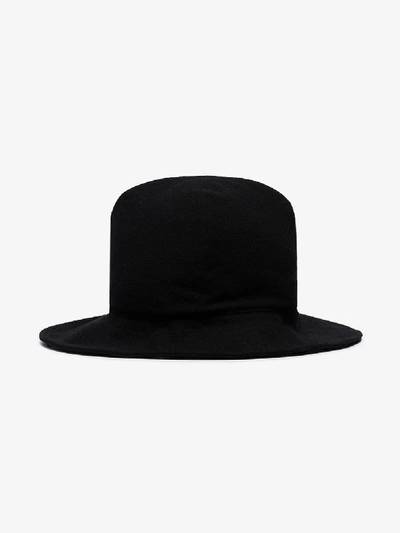 Shop Yohji Yamamoto Black Croce Logo Wool Hat