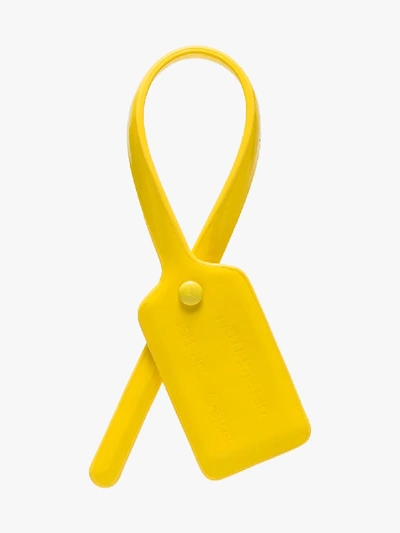 Shop Off-white Yellow Patent Leather Zip Tie Charm