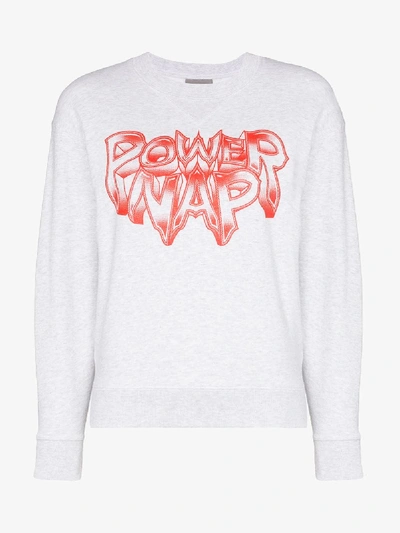 Shop Ashley Williams Power Nap Print Sweatshirt In Grey