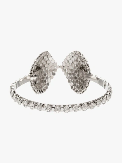 Shop Alessandra Rich Silver Tone Crystal Earmuff Headband