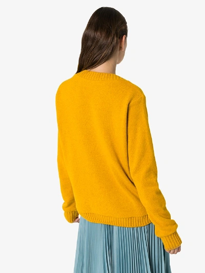 Shop The Elder Statesman Broken Heart Cashmere Sweater In Yellow