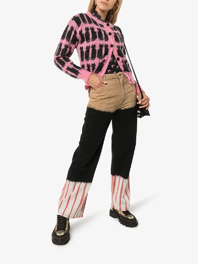 Shop Ashley Williams Cat Intarsia Mohair Cardigan In Pink