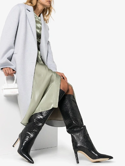 Shop Jimmy Choo Grey Mavis 85 Knee-high Boots