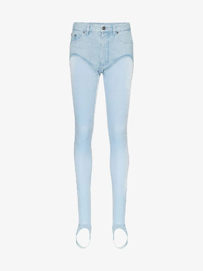 Shop Y/project High Rise Stirrup Jeans In Blue