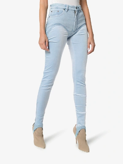 Shop Y/project High Rise Stirrup Jeans In Blue