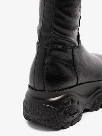 Shop 032c X Buffalo Black Thigh-high Leather Boots
