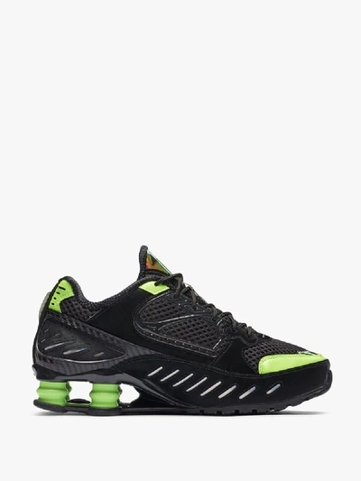 Shop Nike Black And Lime Blast Shox Enigma Low Top Sneakers